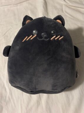 Kenzi Adorable Black Cat Plush with Pink Cheeks